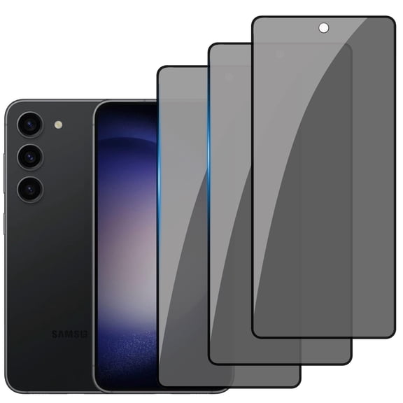 3-PACK Privacy Screen Protector Compatible with Samsung Galaxy S22/S23, Anti Spy Black Tempered Glass Protective Film for Samsung S22/S23 [Easy Installation] [Bubble Free] [Case Friendly]