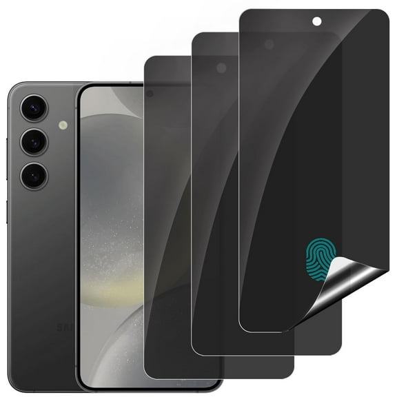 3-PACK Privacy Screen Protector Compatible with Samsung Galaxy S24, TPU Flexible Protective Film,Support Fingerprint ID,High Sensitivity,Automatic Repair [Not Tempered Film]