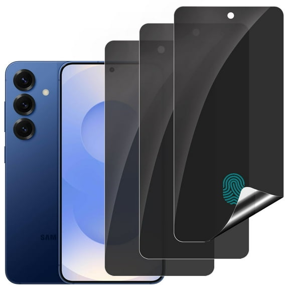 3-PACK Privacy Screen Protector Compatible with Samsung Galaxy S25 Plus, TPU Flexible Protective Film,Support Fingerprint ID,High Sensitivity,Automatic Repair [Not Tempered Film]