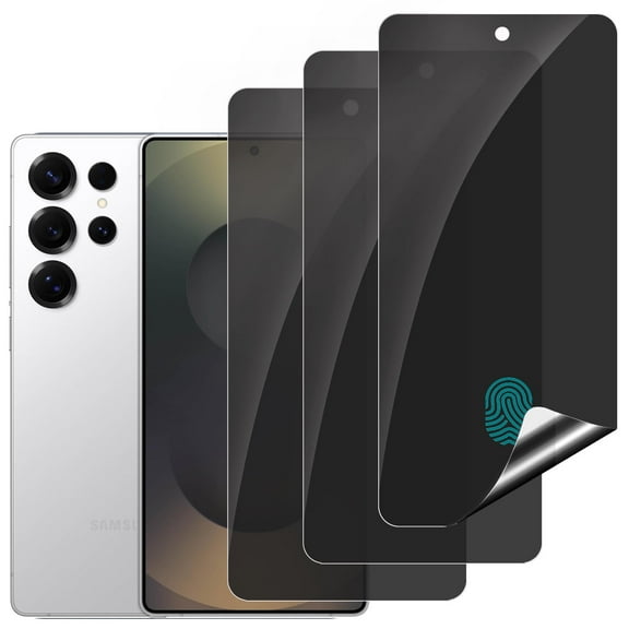 3-PACK Privacy Screen Protector Compatible with Samsung Galaxy S25 Ultra, TPU Flexible Protective Film,Support Fingerprint ID,High Sensitivity,Automatic Repair [Not Tempered Film]