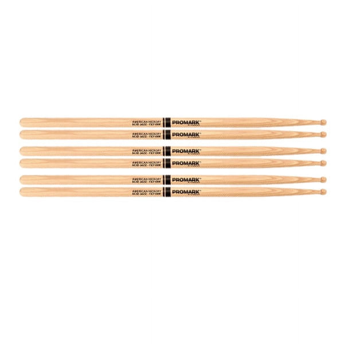 3 PACK Promark Hickory 718 "Acid Jazz" Wood Tip drumstick TX718W-3