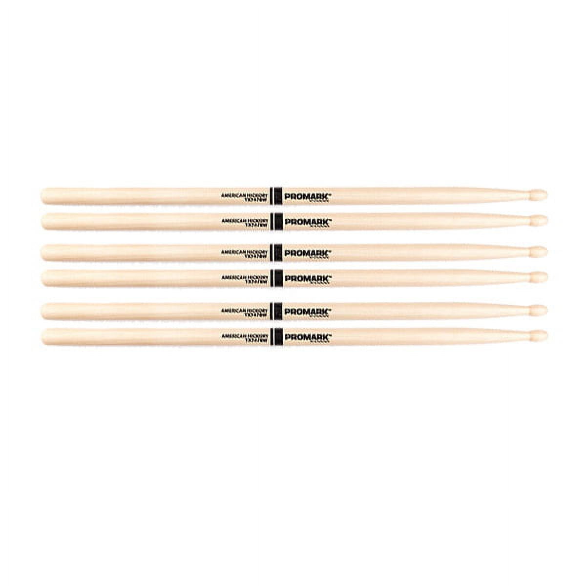 3 PACK Promark TX747BW American Hickory Super Rock Wood Tip TX747BW-3