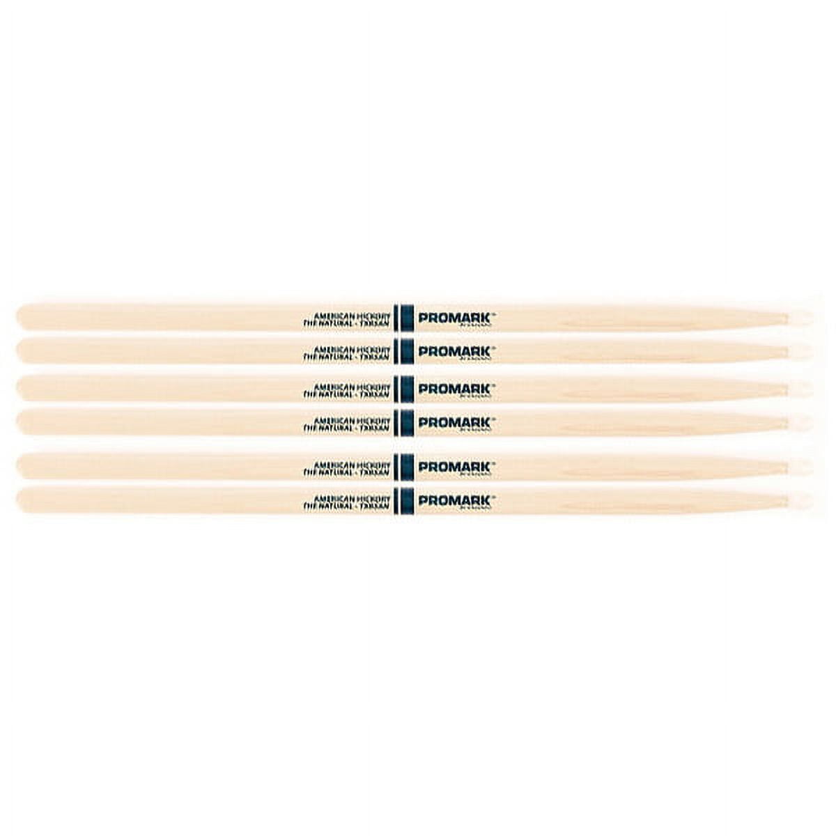 3 PACK Promark TXR5AN American Hickory Natural Nylon Tip, Unlacquered TXR5AN-3