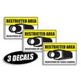 thumbnail image 1 of 3 PACK - RESTRICTED AREA DECALS sticker decal video warning label door wall, 1 of 1