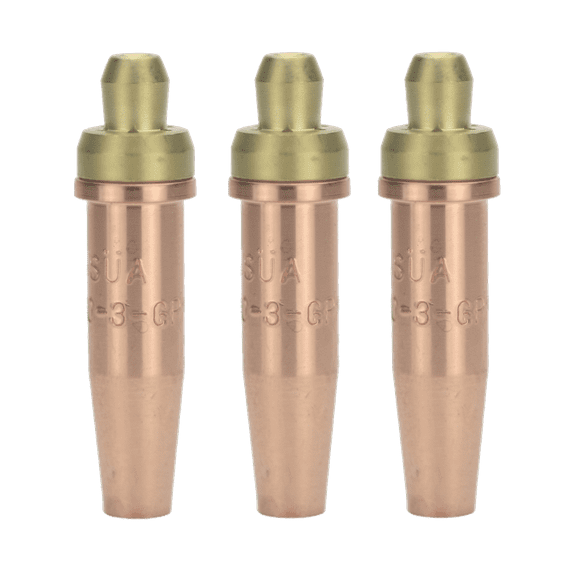 (3 PACK) SÜA - 3-GPN Propane Cutting Tip - Compatible with Victor. Sizes: 000, 00, and 0 (SMALL TIP SERIES)