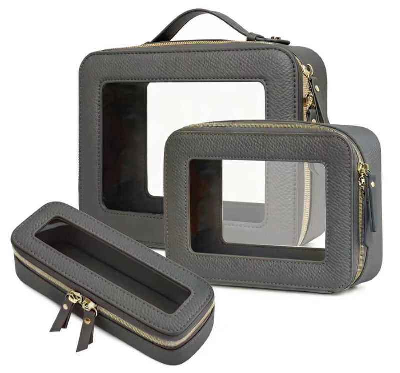 Storage Cubes Set, Black and Clear, 3 Pieces