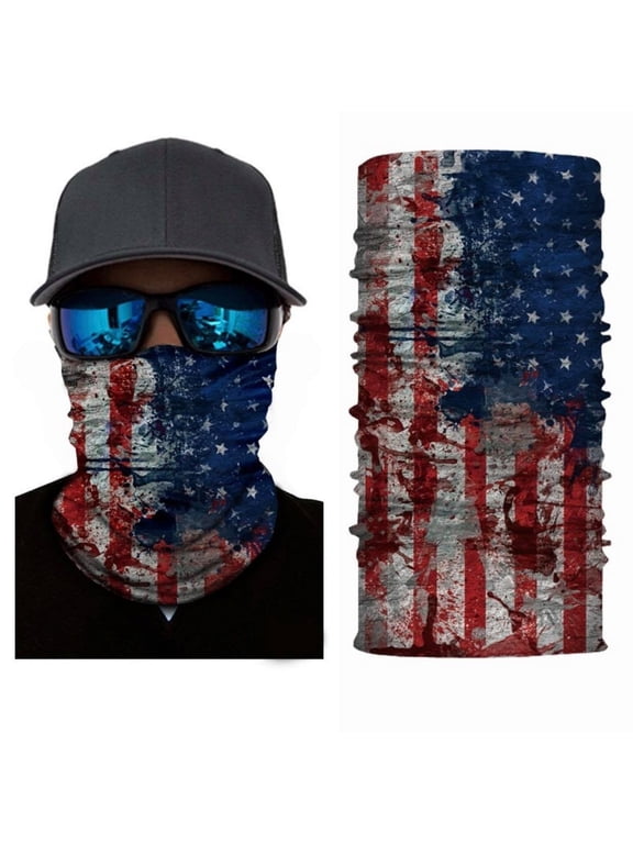 3 Pack USA Face Mask Neck Gaiter Head wear Hiking Cycling & Outdoor Activities