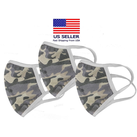 3 PACK Unisex Face Mask Protect Reusable 100% Cotton Comfy Washable Made In USA