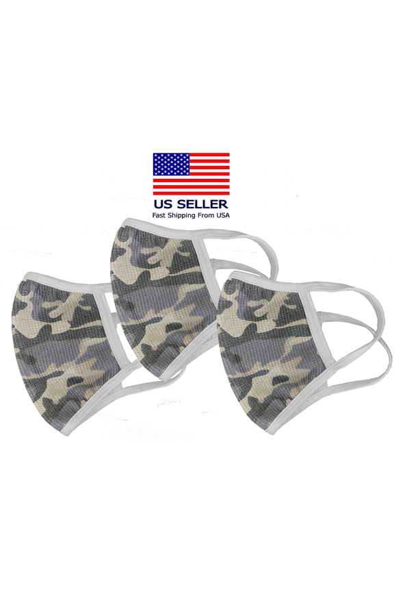 3 PACK Unisex Face Mask Protect Reusable 100% Cotton Comfy Washable Made In USA