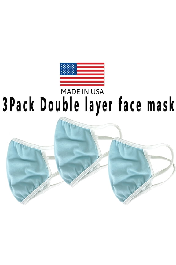 3 PACK Unisex Face Mask Protect Reusable 100% Cotton Comfy Washable Made In USA