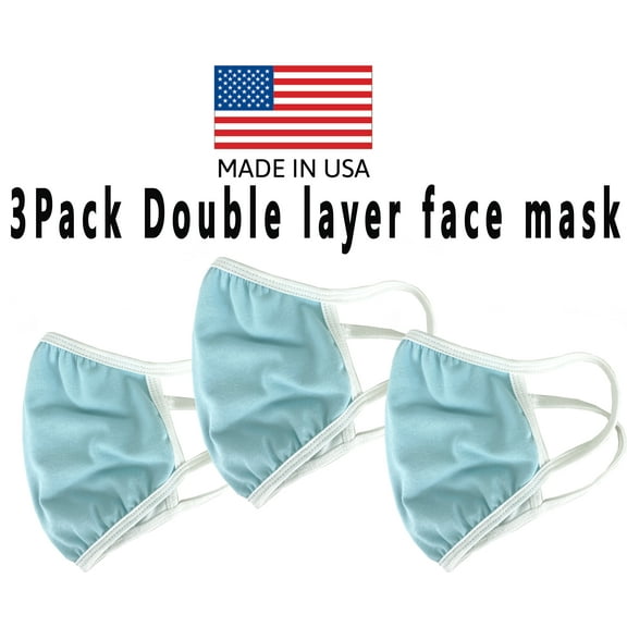3 PACK Unisex Face Mask Protect Reusable 100% Cotton Comfy Washable Made In USA