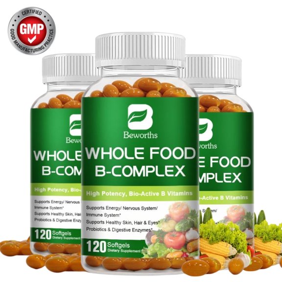 (3 Pack)Vitamin b Complex Capsules - All B Vitamins Including B12, B1, B2, B3, B5, B6, B7,Folic Acid - Immune Health, Energy Support - 360 Capsules