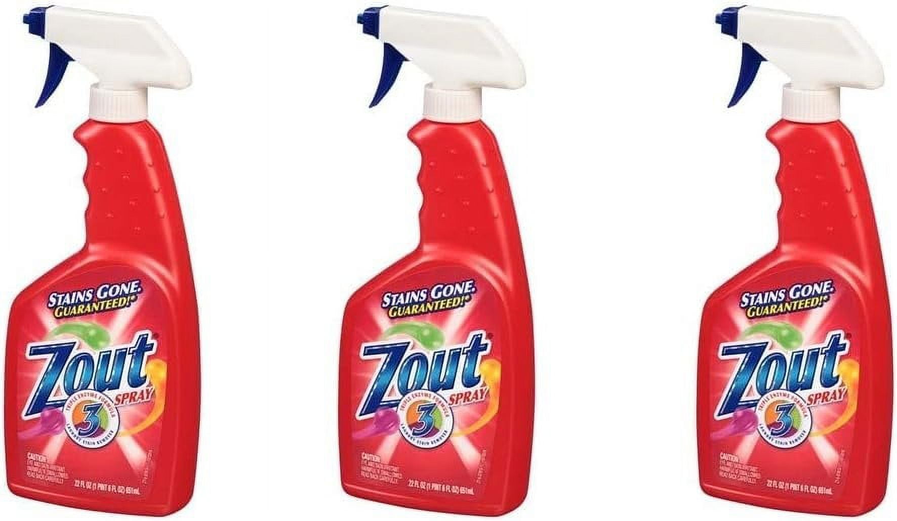 Zout 3 PACK Instant Stain Removal Triple Action Laundry Spray Remover