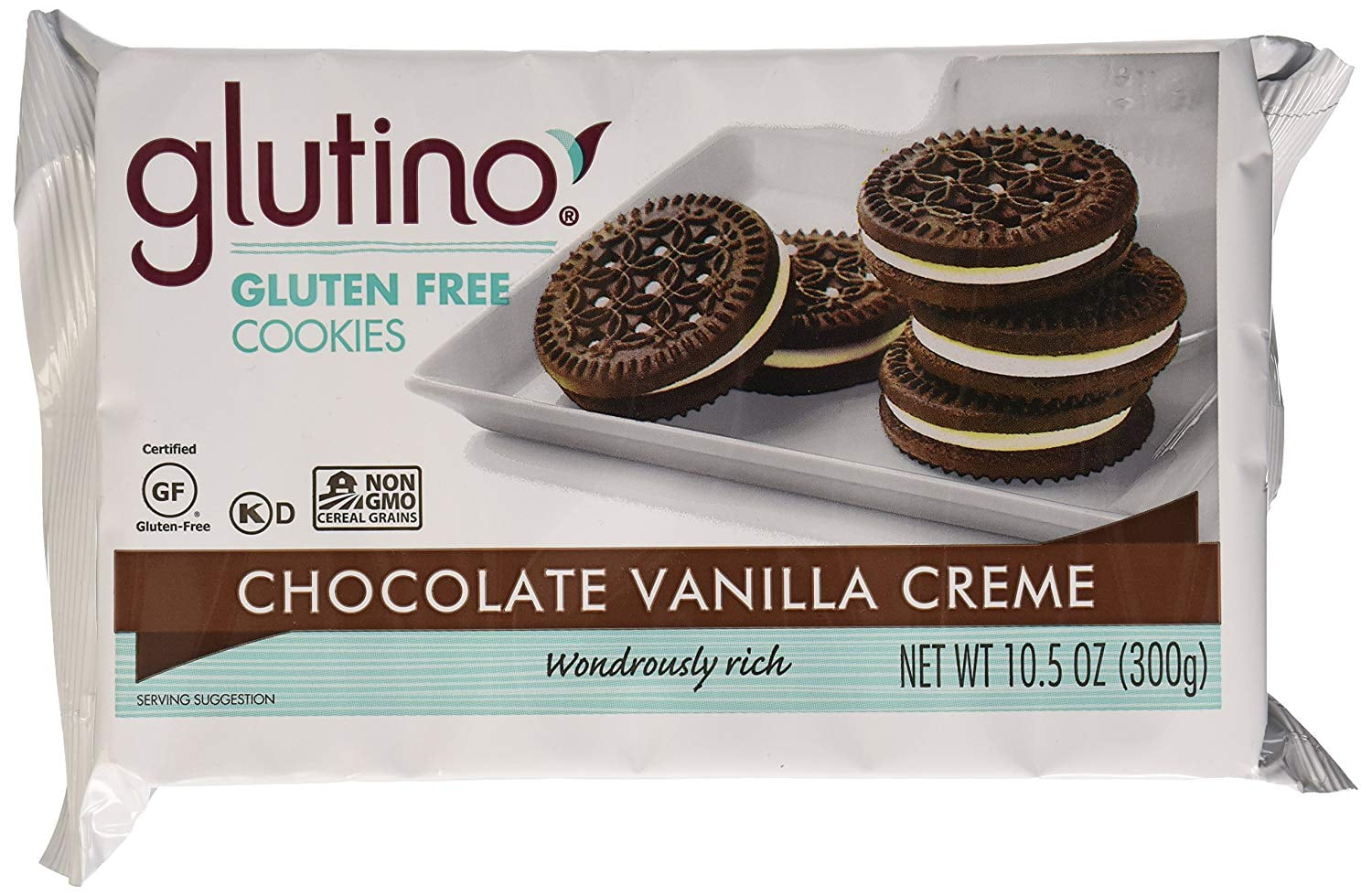 3 PACKS : Glutino - Gluten Free Dream Cookies Chocolate Vanilla Creme 10.5 OZ