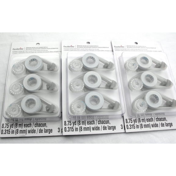 3 PACKS OF 3 COUNT Adhesive Micro Dot Runner Refills by Recollections™