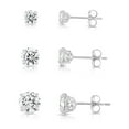 thumbnail image 1 of 3 PAIR SET! 14K White Gold Solitaire Round CZ Stud Post Earrings with Secure Push-backs | 2.5mm, 3mm, 4mm | Women, Men, Unisex, 1 of 9