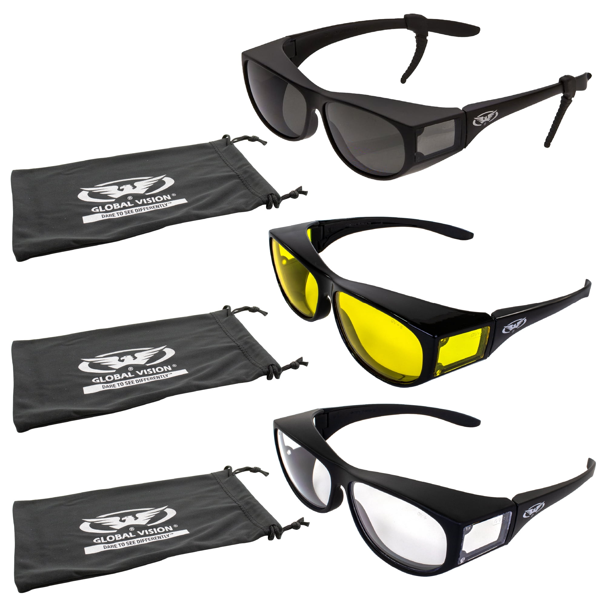 PAIRS- Escort Advanced System Safety Glasses Fits Over Most