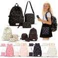 thumbnail image 1 of 3 PC Backpack Set for Teen Womens Gift Bookbag Crossbody Bag Pencil Bag Set Cut Bow Print Schoolbag, 1 of 6