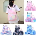 thumbnail image 1 of Lumtrix 3 PC Backpack Set Gradient Backpack with Lunch Box Pencil Case for Teens Lightweight Bookbag for High Elementary Hot Pink, 1 of 4