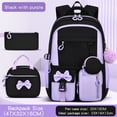 thumbnail image 1 of Lumtrix 3 PC Backpack for Teens Color Block Comfy Everyday Set Lightweight Casual High College Daypack Black, 1 of 3