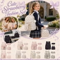 thumbnail image 1 of 3 PC Black Flower Backpack Set for Women Corduroy Backpack with Lunch Box Pencil Case Bookbag Teens Cute Lightweight Bookbag, 1 of 5