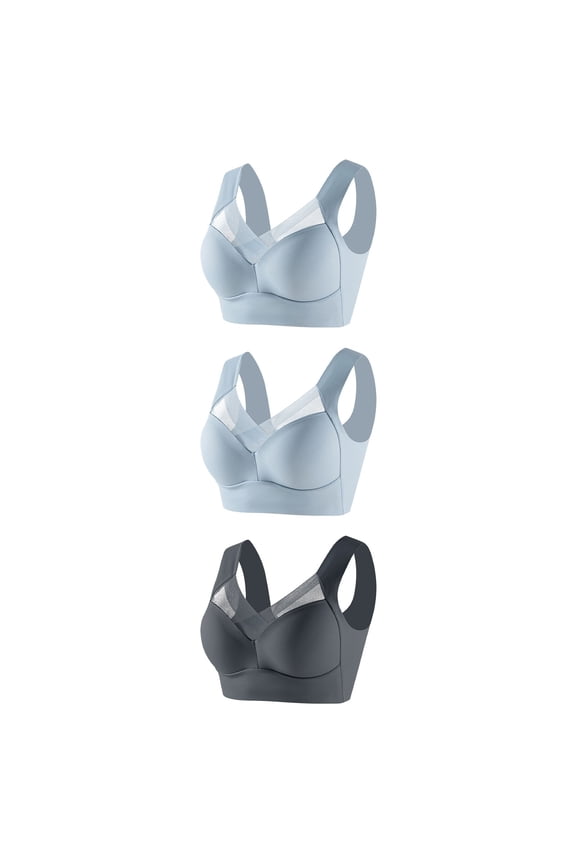 3 PC Bras for Women Wireless Plus Size Bra Full Coverage Everyday Push Up Breathable Casual Comfortable Bralette