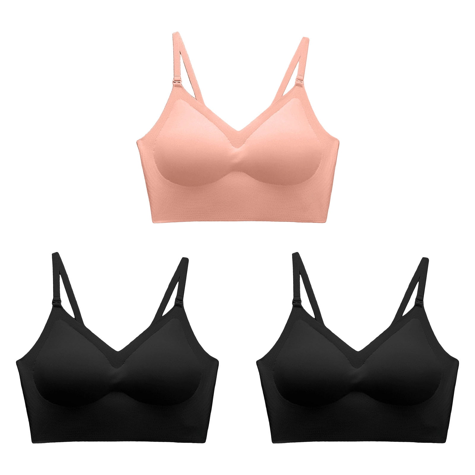 Wireless Computer Ac 3-PC Convertible Bralettes for Women Wireless Seamless Push Up ...