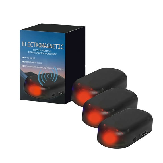 3 PC Electromagnetic Car Defroster Car Snow Removal with USB Power Supply for Home and Office Car Use Effective Coverage Area A