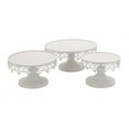 Benzara 96998 White Polished Elegant Metal Cup Cake Stand
