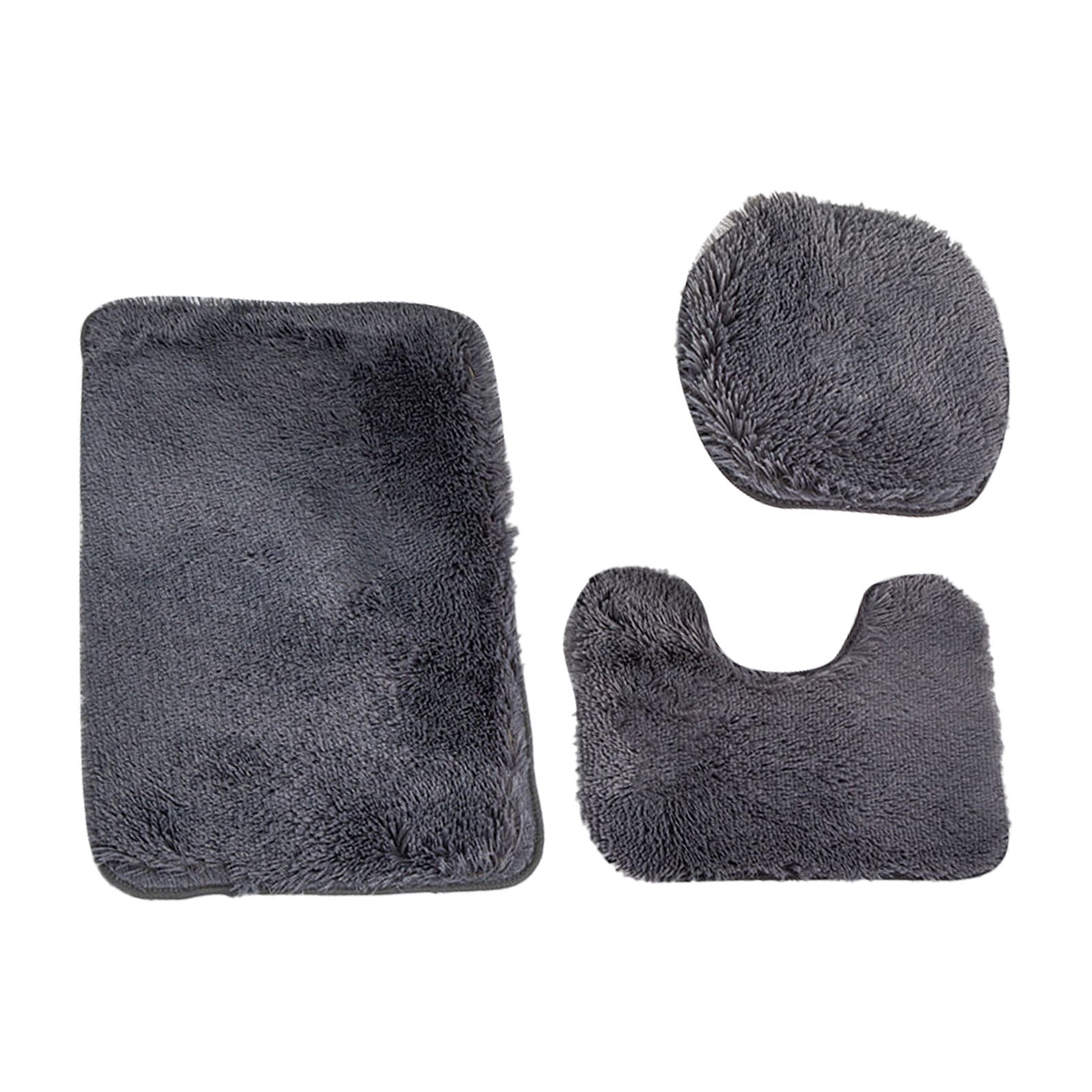 3 PC Embroidery Design Bathroom Bath Mat Set Includes 1 Mat 1 Lid