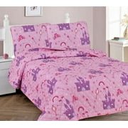 3-PC FULL PARIS Bed Cover Bedspread Coverlet Quilt Set for Kids and Teens