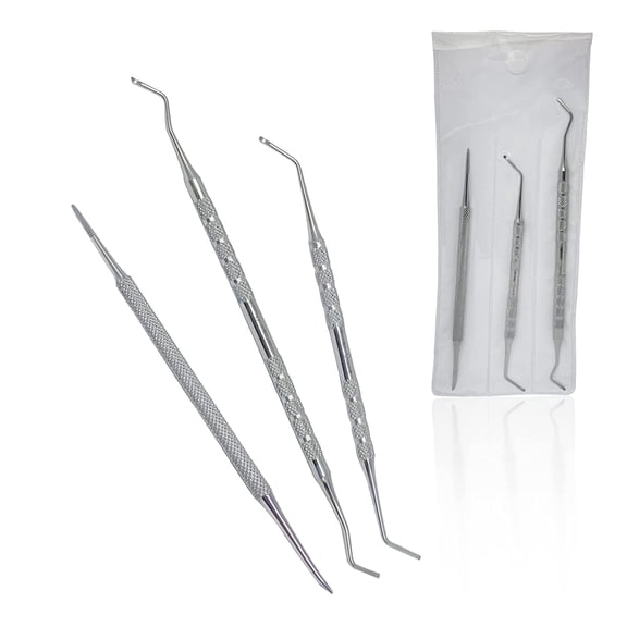 3 PC Ingrown toenail tool, Toenail File And Lifters, Cynamed Professional Surgical Safe Nail Treatment Pedicure Tool Kit Under Nail Cleaner Tools Pain Relief (Upgraded)
