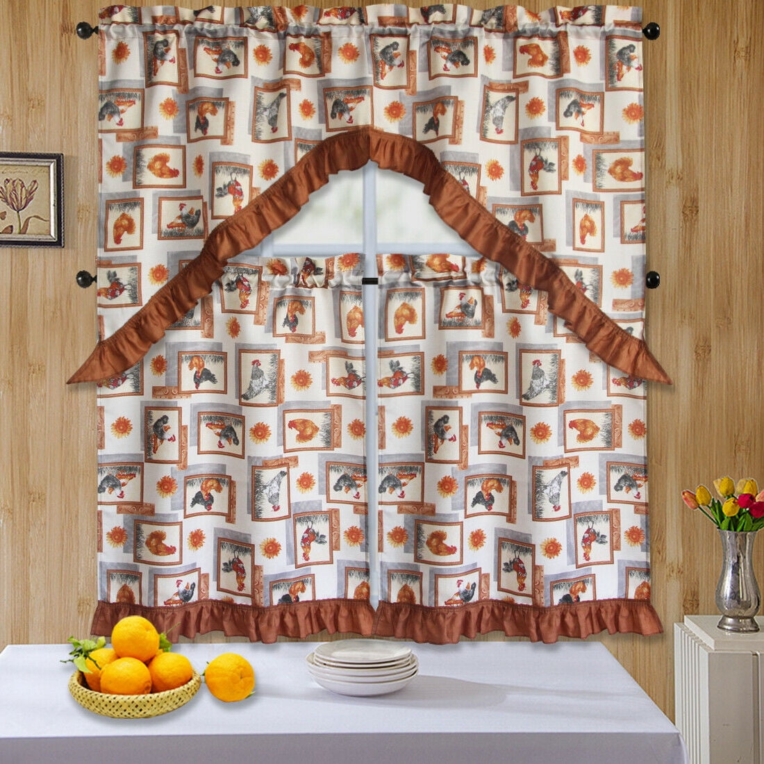 Rooster curtains for kitchen discount