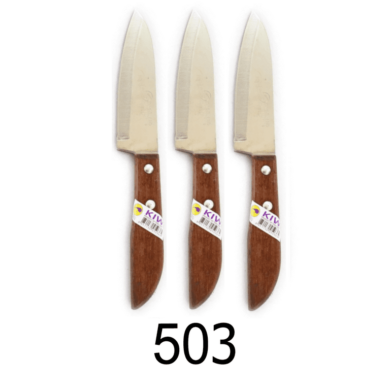 Knife Kiwi Set Thai Kitchen Knives Chef Stainless Steel Blade Wood Handle  No 503