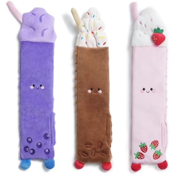 3 PC No Stuffing Small Dog Toys, Removable Crinkle Squeaky Durable Dog Tug Toy Summer Drinks Theme, Bottle Insert Fun Puppy Toys to Keep Them Busy