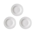 thumbnail image 1 of 3-PC Pure White Euro Design ABS Restaurant Dinner Plates: 8.74" Heat-Resistant Dishwasher Safe Pasta Steak Plate Set for Hotel Tableware, 1 of 3