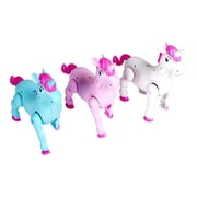 3 PC Set 7" Master Toys Musical Prancing Unicorn Pink White Blue