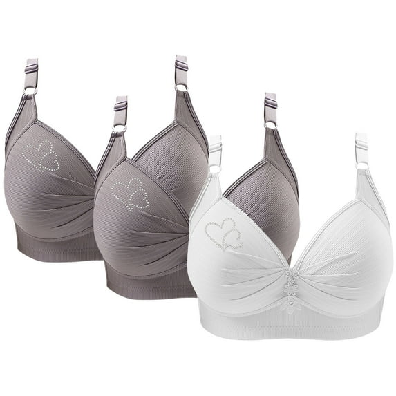 3 PC Women's Push Up Wireless Bra Comfort Support No Underwire Bras Comfortable Wire Free Bralette Everyday Underwear