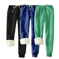 thumbnail image 1 of 3 PC Womens Sweatpants High Waisted Jogger Yoga Pants Fleece Winter Warm Trendy Casual Loose Trousers With Pockets,Blue 3,M, 1 of 4