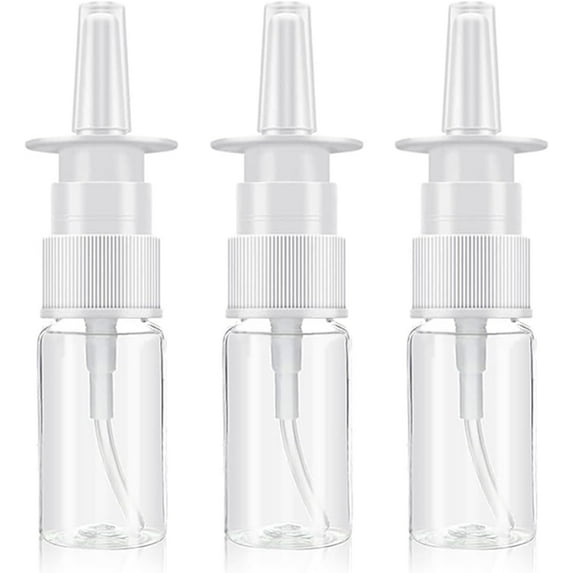 3 PCS 10ml Empty Nasal Spray Bottles Refillable Nose Spray Bottle Clear Rhinitis Care Sprayer Direct Nose Spray Bottle Container for Home-made Saline Nasal Perfume