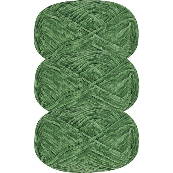 3 PCS 120g Soft Chenille Yarn Velvet Yarn for Crocheting,Fluffy Yarn for Knitting and Croche DIY Craft,Warm Yarn for Bag Hat Scarve Clothe Gloves Slippers Doll
