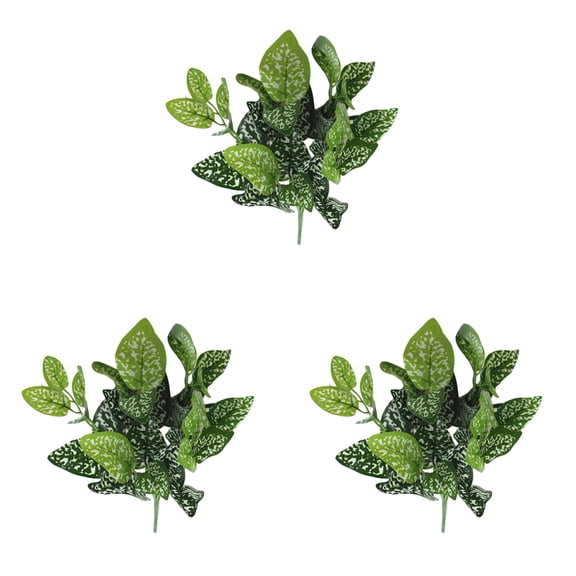3 PCS 13 Inch Artificial Greenery Stems Set with Realistic Leaves, for Vase Filler and Planter Decor, Indoor Outdoor Home Workplace Garden and Wedding Event Decoration