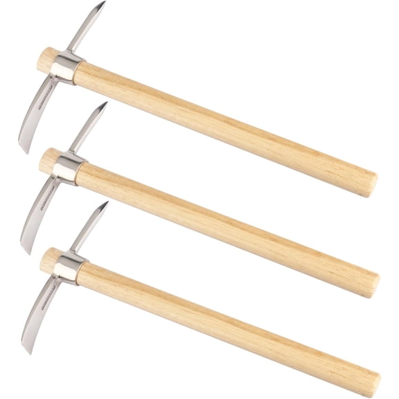 3 PCS 16 Inch Mattock Pick Axe, Stainless Steel Pick Mattock Hoe, Garden Pick, Pick Mattock for Weeding, Loosening Soil, Planting Vegetables, Digging Holes, Chopping Roots and Much More