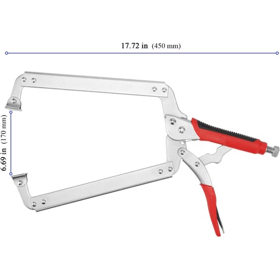 3 PCS 18 Inch C Clamp Locking Pliers, Heavy Duty Vise Grip C Clamp with Swivel Pads and TPR Handle, Face Clamps for Woodworking and Welding, Nickel Plated Locking C-Clamps$$Tools & Hardware Other