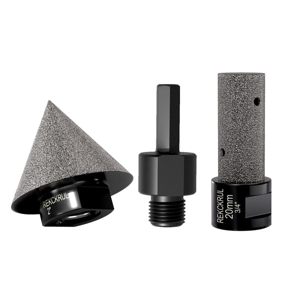 3 PCS 2" Diamond Chamfer Bit 3/4" Diamond Finger Milling Bit | M14 Thread M14 Hex Shank Angle Grinder Tool, Enlarge & Shape Holes, Smooth Edges, Dry/Wet Use