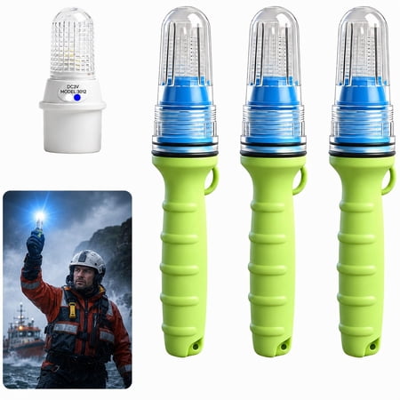 3 PCS 2026 LED Boat Flares – Coast Guard Approved Electronic Marine Distress Signal for Boats, Buoys & Life Rafts