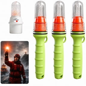 3 PCS 2026 LED Boat Flares – Coast Guard Approved Electronic Marine Distress Signal for Boats, Buoys & Life Rafts