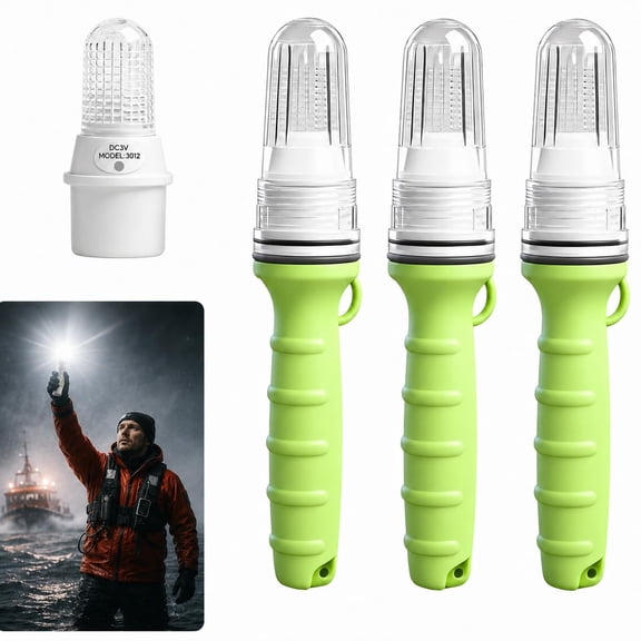 3 PCS 2026 LED Boat Flares – Coast Guard Approved Electronic Marine Distress Signal for Boats, Buoys & Life Rafts