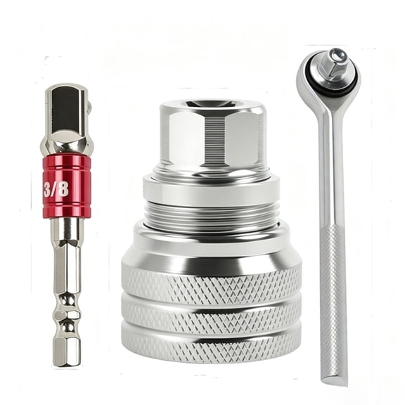 3 PCS 3/8" Impact Adapter Kit for Impact Driver, Automotive DIY, Extension Socket Bits, Handle Nut Driver and DrillsWhite
