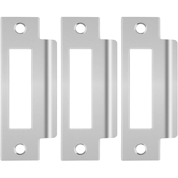 3 PCS 4-7/8" Door Strike Plate, Brushed Zinc Finish Plated T-Strike Deadbolt Plate for Door Frames, Universal Replacement Lock Strike Plate